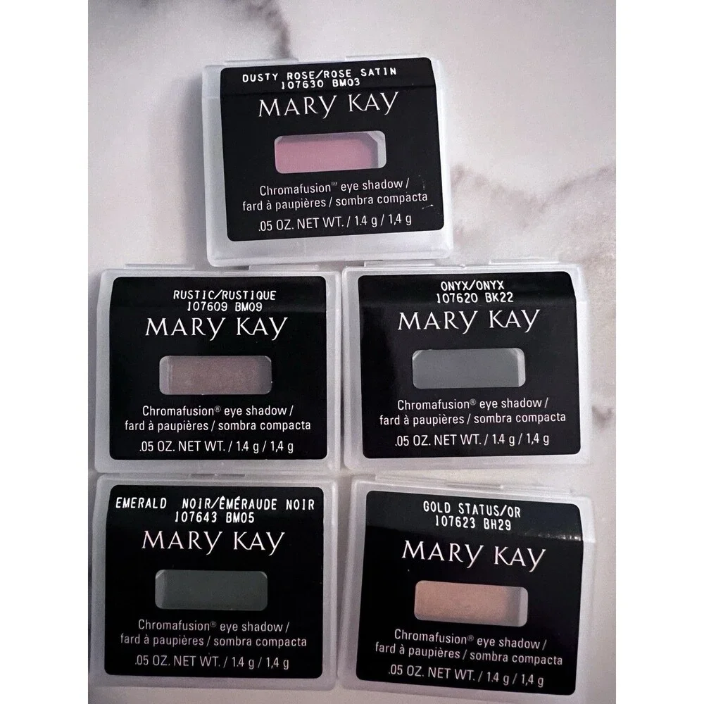 Mary Kay Chromafusion Eye Shadow lot of 5 emerald onyx gold rusty dusty rose